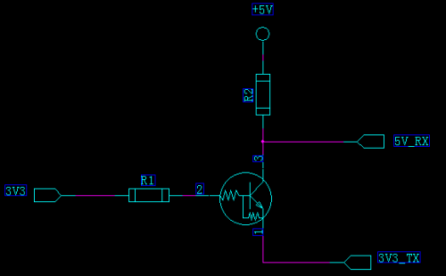 3.3V與5V串口通信電平轉換電路