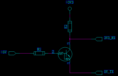 3.3V與5V串口通信電平轉換電路